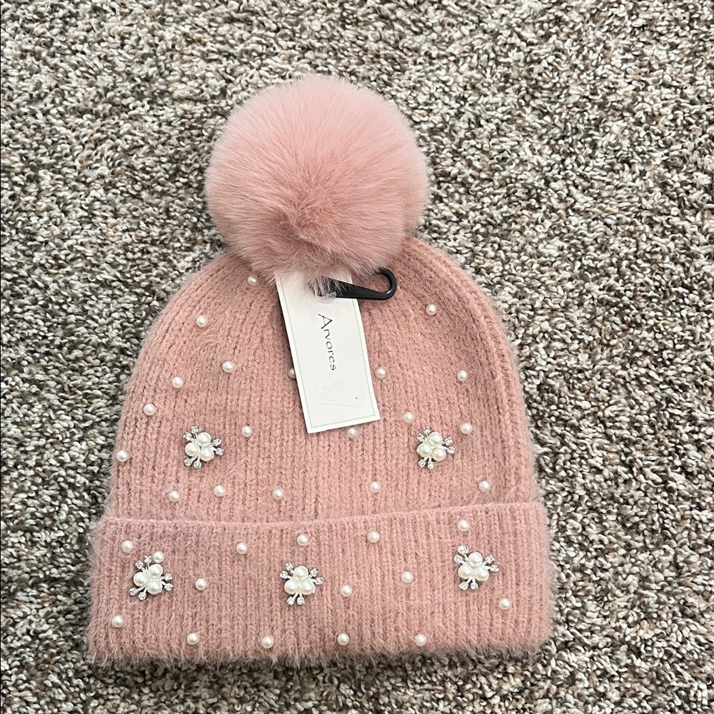 Pink Beanie with Pom Pom